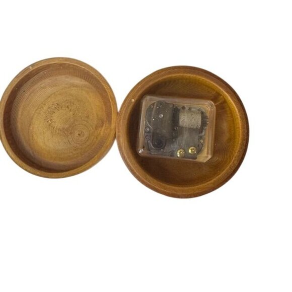 Handcrafted Wooden Music Box With Turquoise Inlay Lid - Picture 3 of 7